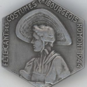 Médaille Fête des Costumes Fribourgeois Romont 1944 (vz)
