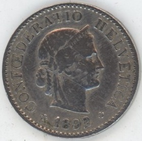 5 Centimes 1892 (s)