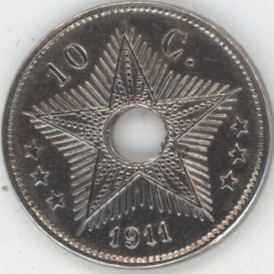 Congo Belge 10 Centimes 1911 Albert I (ss+)