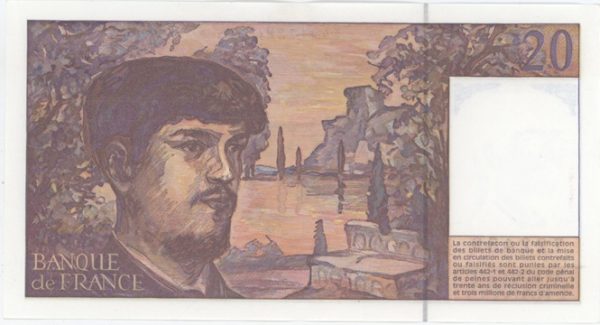 France 20 Francs 1997 Debussy – Image 2
