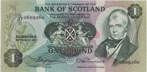 Ecosse 1 Pound 1977 Edinburgh