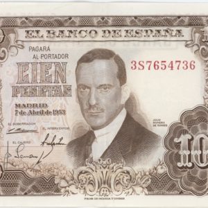 Espagne 100 Pesetas 1953