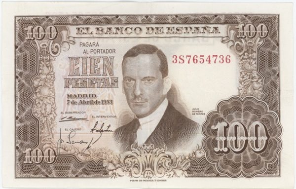 Espagne 100 Pesetas 1953