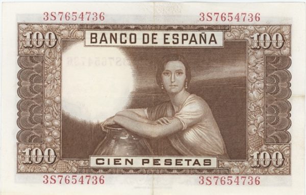 Espagne 100 Pesetas 1953 – Image 2
