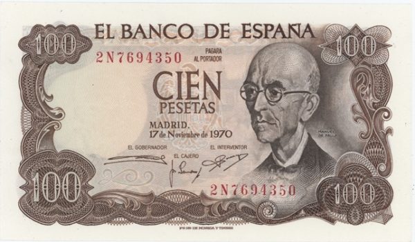 Espagne 100 Pesetas 1970 Neuf