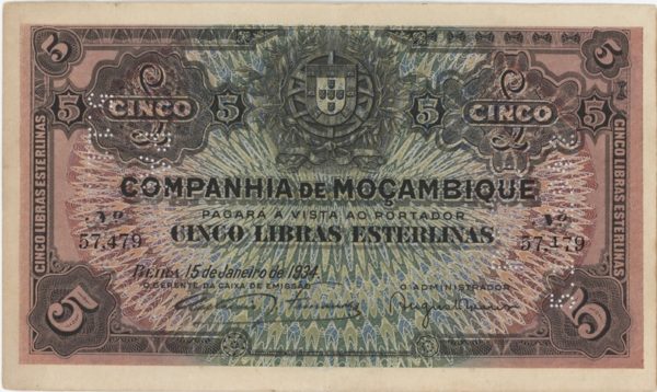 Mozambique 5 Libras 1934
