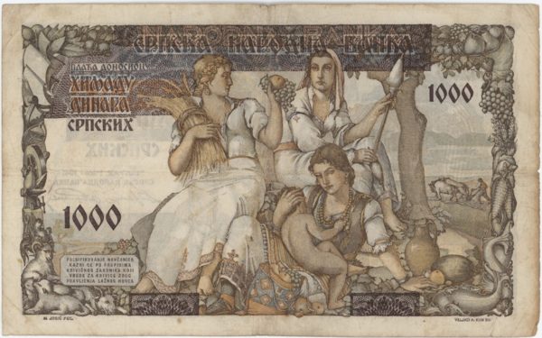 Serbie 1000 Dinara 1941 – Image 2