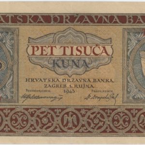 Croatie État indépendant 5000 Kuna 1943