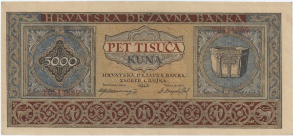 Croatie État indépendant 5000 Kuna 1943