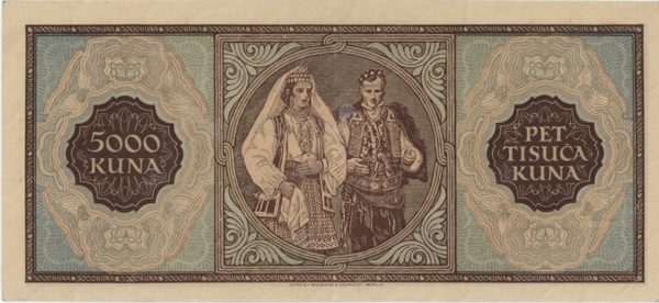 Croatie État indépendant 5000 Kuna 1943 – Image 2