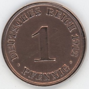Germany Empire 1 Pfennig 1912 A Wilhelm II (ss)