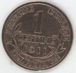 France 1 Centime 1911 Daniel-Dupuis (ss+)