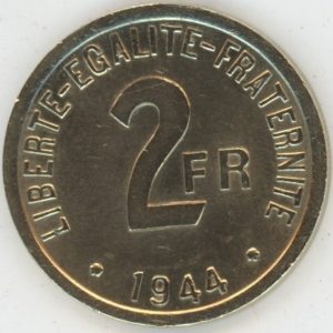 France 2 Francs 1944 "France" (vz)