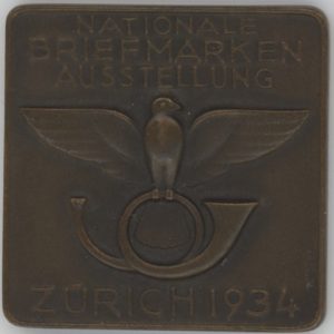 Médaille Nationale Briefmarken Ausstellung Zürich 1934 (vz)