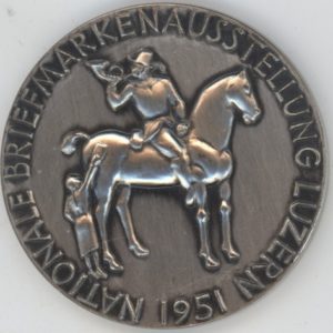 Médaille Nationale Briefmarken Ausstellung Luzern 1951 (ss-vz) en argent