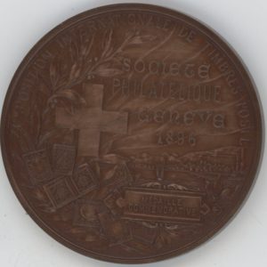 Médaille 1896 Exposition Internationale de Timbres Poste Société Philatélique Genève (vz)