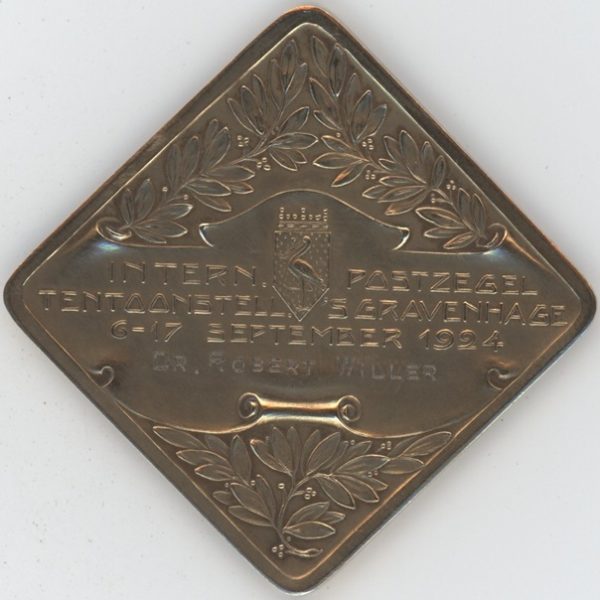 Médaille Pays-Bas 1924  Intern. Postzegel Tentoonstelling 'S Gravenhage (vz)