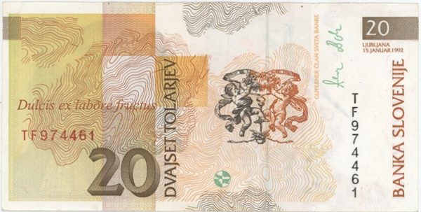 Slovénie 20 Tolarjev 1992 – Image 2