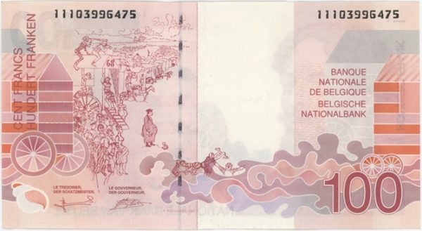 Belgique 100 Francs ND (1995-2001) James Ensor – Image 2