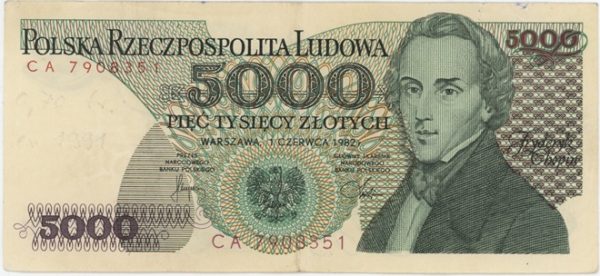Pologne 5000 Zlotych 1982