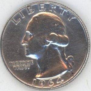 USA Washington Quarter Dollar 1964 (ss+) en argent