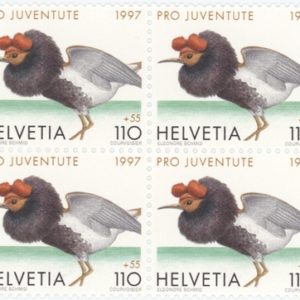 Timbres Bloc de quatre Pro Juventute 1997 Timbre de Noël Animaux philomachus pugnax Neuf