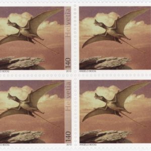 Timbres Bloc de quatre 2010 Sauriens en Suisse Ptérosaures Neuf
