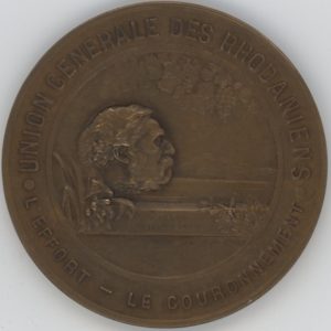 Médaille Union Générale des Rhodaniens Tournon 1926, Genève 1929 Le Rhône vers le Soleil (vz-unz)