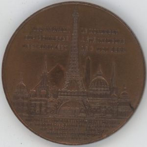Médaille France Paris Souvenir de Mon Ascension Au 1er Etage de la Tour Eiffel 1889 (ss-vz)