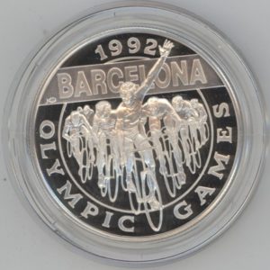 Cayman Island 5 Dollars 1992 Jeux olympiques Barcelone 1992 (unz) en argent