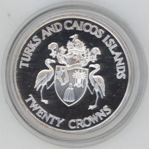 Turks et Caicos Islands 20 Crowns 1992  JO Albertville et Barcelona (unz) en argent