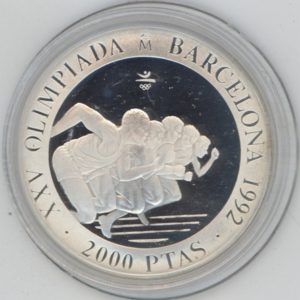 Espagne 2000 Pesetas 1992 Barcelona 92 Sprint (unz) en argent