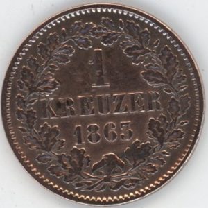 Baden 1 Kreuzer 1863 Frédéric Ier (s-ss)