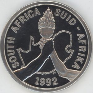 Afrique du Sud 2 Rand 1992 Jeux Olympiques Barcelone (unz) en argent