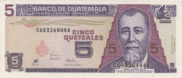 Guatemala 5 Quetzal 1998