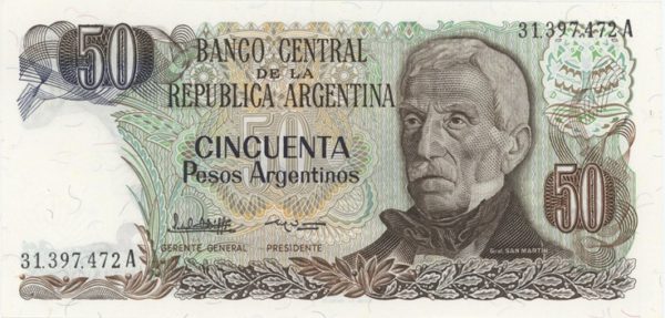 Argentina 50 Pesos Argentinos ND (1983-85) Neuf