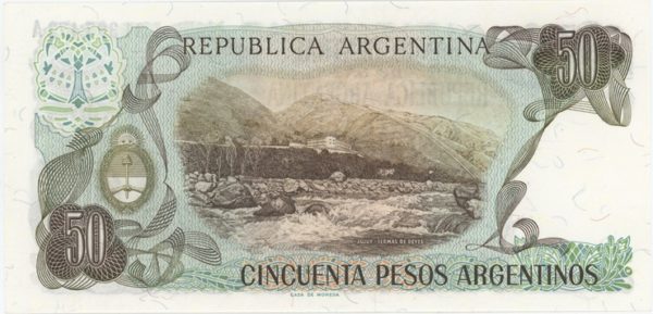 Argentina 50 Pesos Argentinos ND (1983-85) Neuf – Image 2
