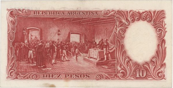Argentina 10 Pesos ND (1954-63) – Image 2