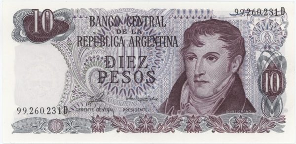 Argentina 10 Pesos ND (1973-76) Neuf