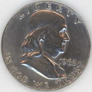 USA Half Dollar 1962 D Franklin (ss+) en argent