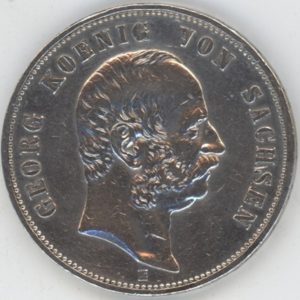 Germany Sachsen 5 Mark 1904 E George (ss+) en argent