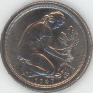 Germany 50 Pfennig 1949 G Bank Deutscher Länder (vz-unz)
