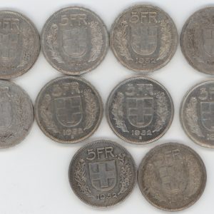 5 Francs 1952 Lot de 10 pièces (ss)