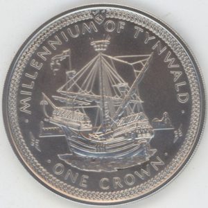 Isle of Man 1 Crown 1979 Elizabeth II Tynwald Carrak flamand (unz) en argent