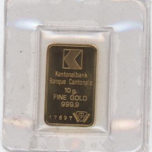 Lingot 10g. Fine Gold 999.9 Banque Cantonale