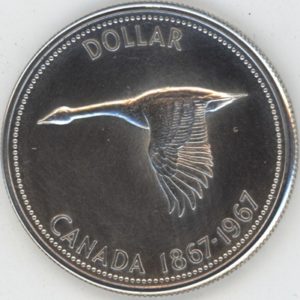 Canada 1 Dollar 1967 Élisabeth II (ss-vz) en argent