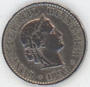 5 Centimes 1890 (ss+)