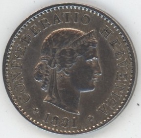 5 Centimes 1881 (ss-vz)