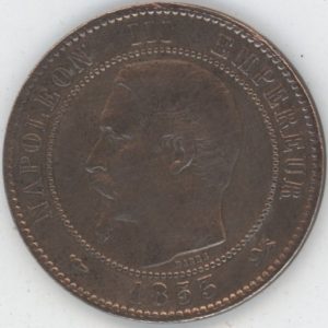 France 10 Centimes 1853 W Napoléon III (s-ss)