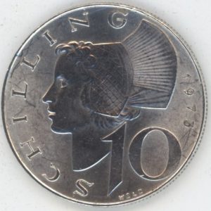 Autriche 10 Schilling 1973 (ss+) en argent